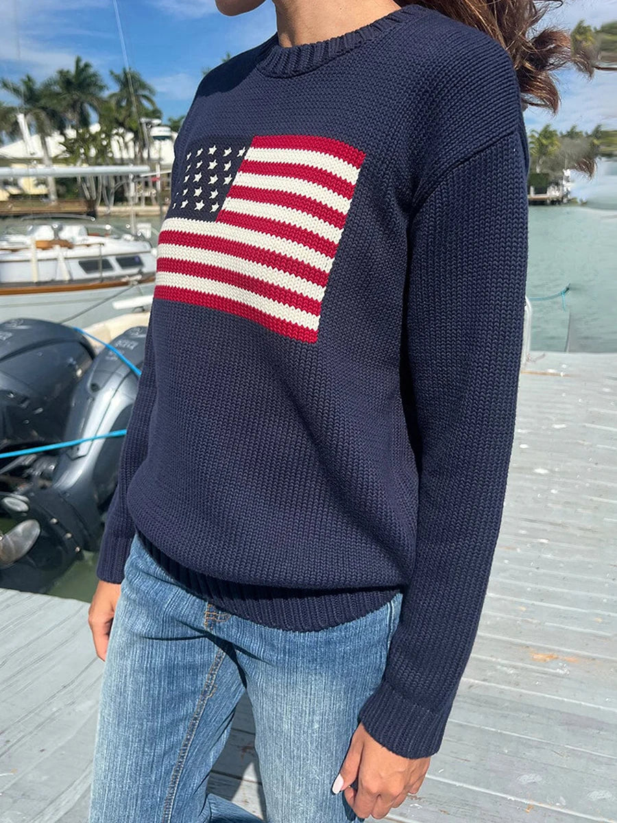 Drune | Pullover Damen mit Flag