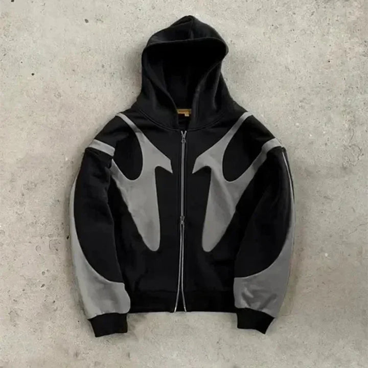 Drune | Zip Hoodie mit Teufelsmotiv