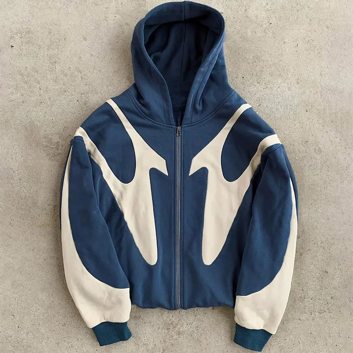 Drune | Zip Hoodie mit Teufelsmotiv