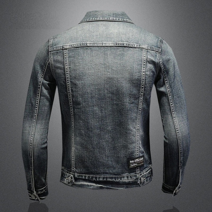 Drune | Herren Schwarze Denimjacke - Stonewashed-Stil
