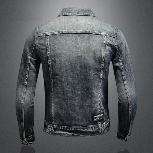 Drune | Herren Schwarze Denimjacke - Stonewashed-Stil