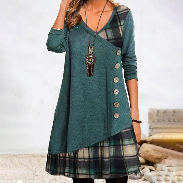 Drune | Langarm Kariert Kleid