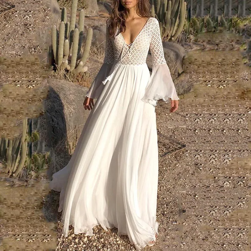 Drune | Weißes Kleid Im Boho-Stil