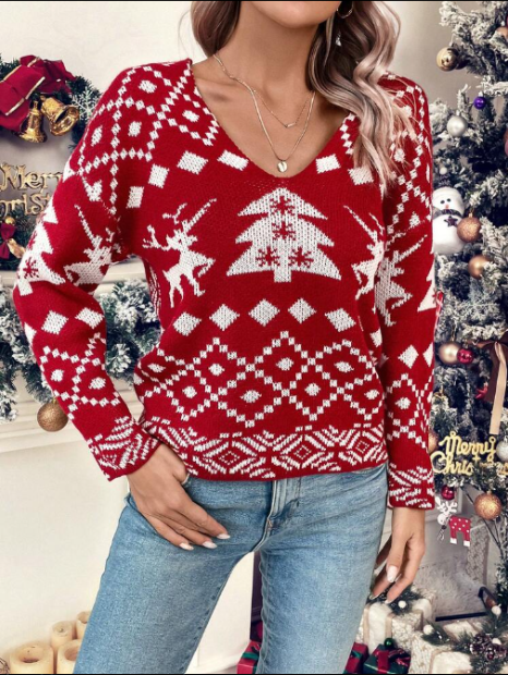 Drune | Weihnachtsstrickpullover Damen mit Norwegischem Muster - Blöde Weihnachtsstrickpullover