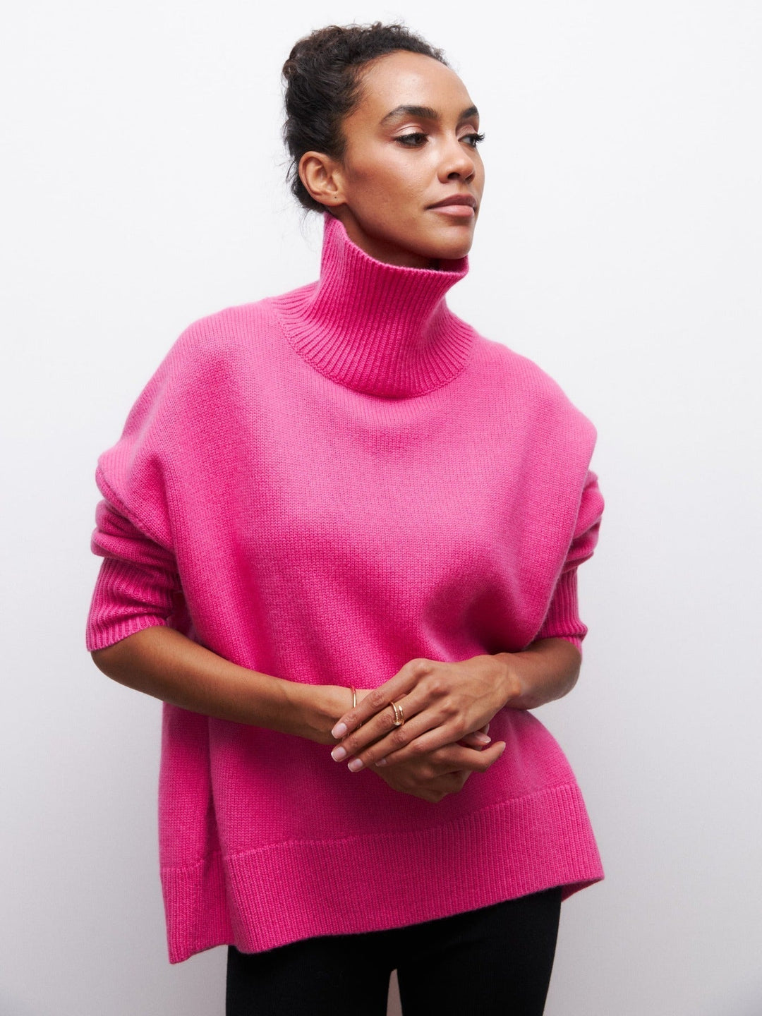 Drune | Hoher Kragen Oversize Strickpullover Damen Strickwaren
