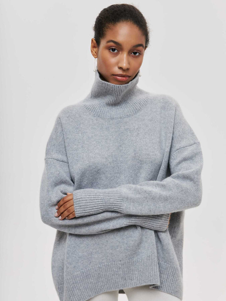 Drune | Hoher Kragen Oversize Strickpullover Damen Strickwaren
