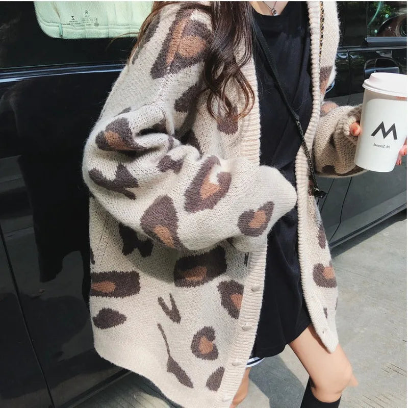 Drune | Strickjacke mit Leopardenmuster