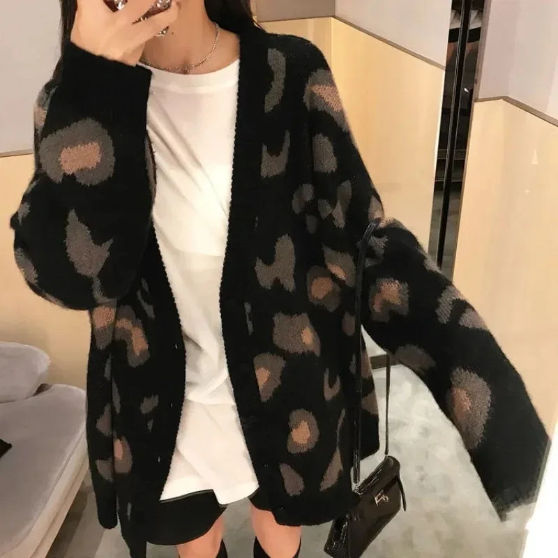 Drune | Strickjacke mit Leopardenmuster
