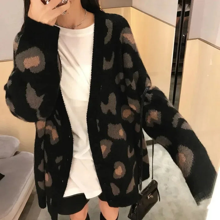 Drune | Strickjacke mit Leopardenmuster