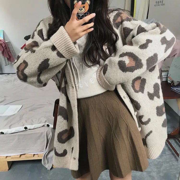 Drune | Strickjacke mit Leopardenmuster