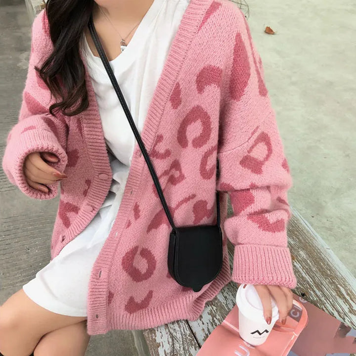 Drune | Strickjacke mit Leopardenmuster