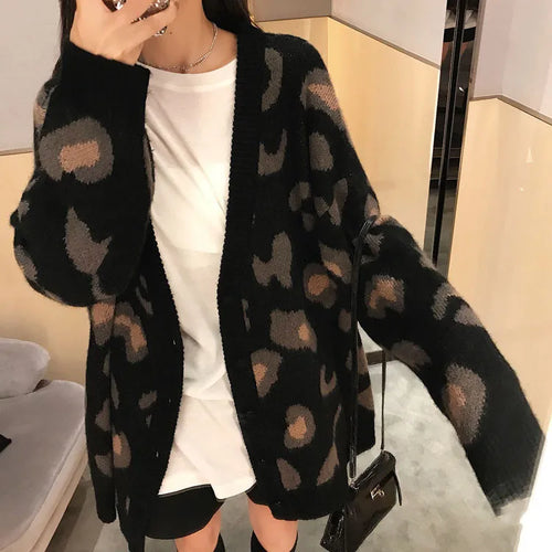 Drune | Strickjacke mit Leopardenmuster