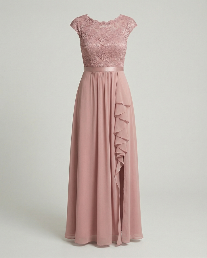 Drune | Elegantes Damen Maxikleid Mit Spitzeneinsätzen Zeitlos, Romantisch & Fließend