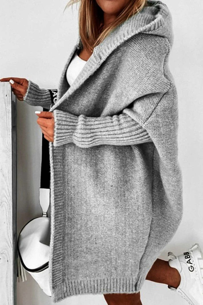 Drune | Stilvolle Übergröße Kapuzenpulli Strickjacke