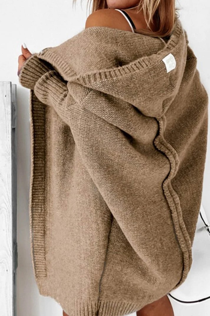 Drune | Stilvolle Übergröße Kapuzenpulli Strickjacke