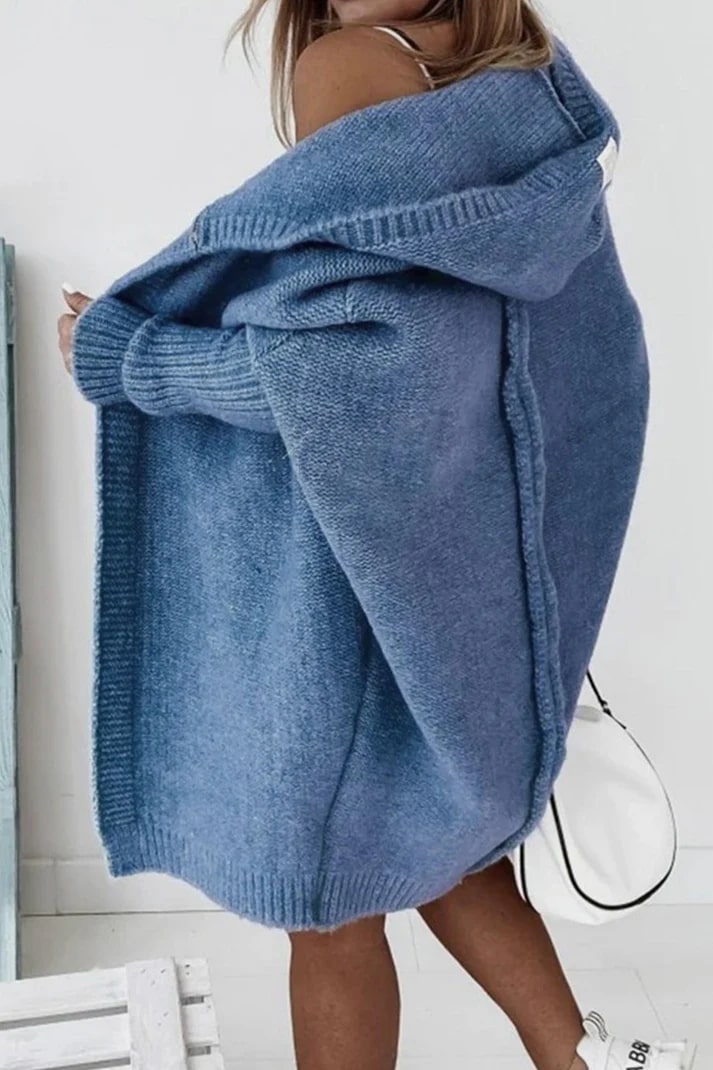 Drune | Stilvolle Übergröße Kapuzenpulli Strickjacke