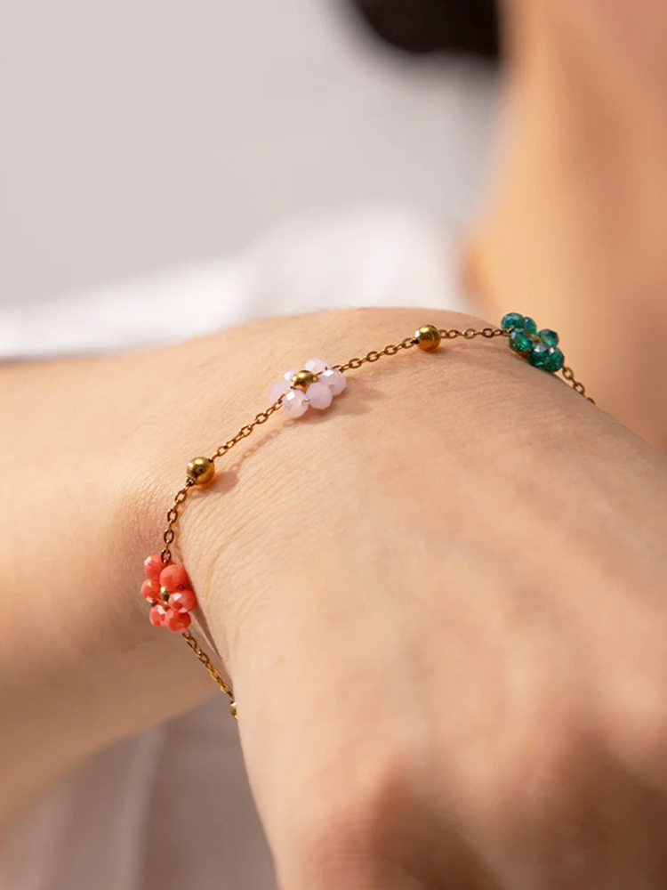 Drune | Blumenarmband Gold Für Fröhliche Looks
