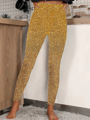 Drune | Hochtaillierte Pailletten Leggings Glänzend & Komfortabel