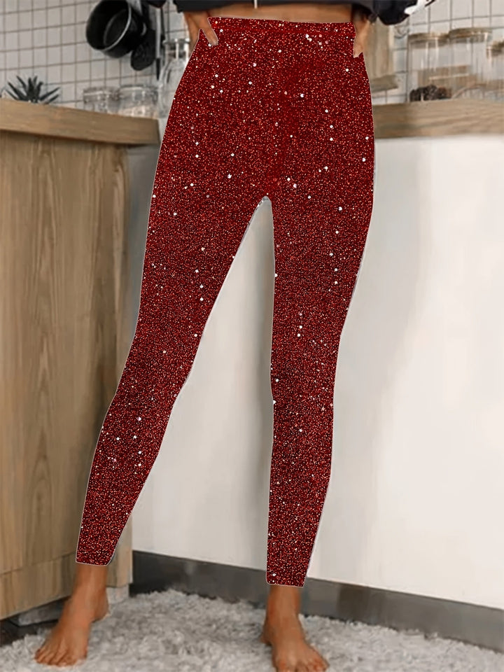 Drune | Hochtaillierte Pailletten Leggings Glänzend & Komfortabel