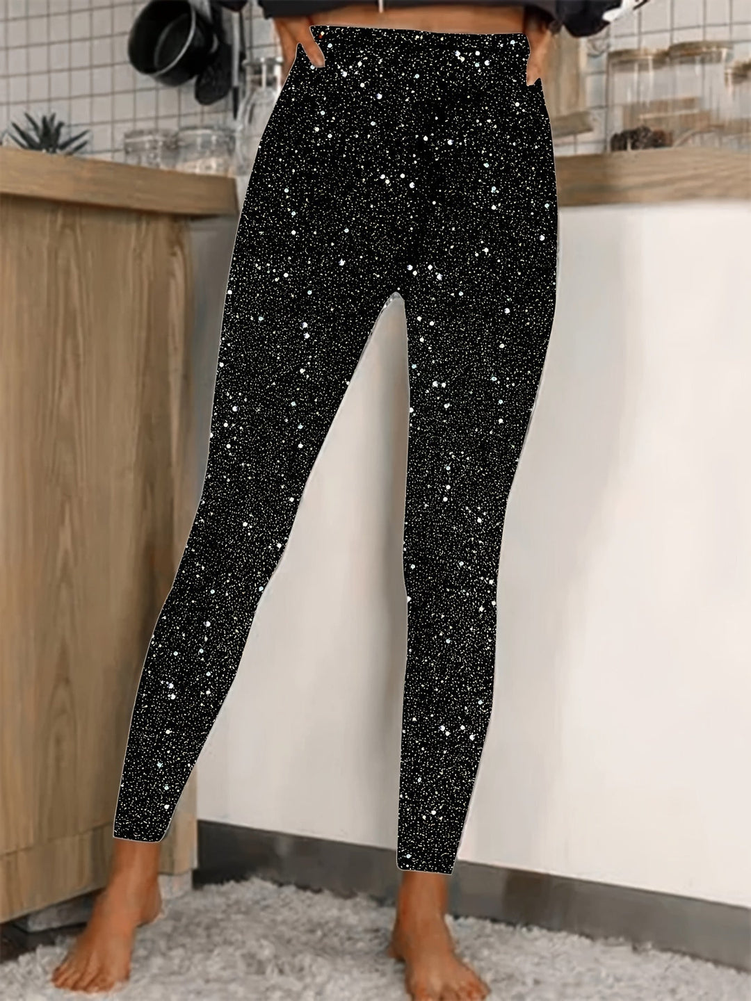 Drune | Hochtaillierte Pailletten Leggings Glänzend & Komfortabel
