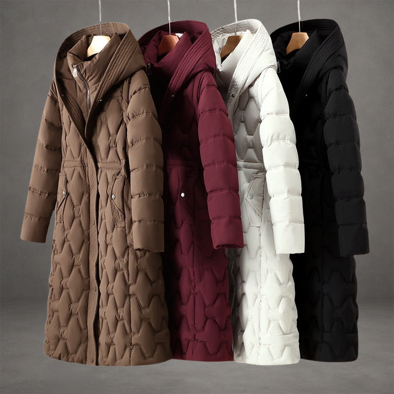Drune | Kapuzen Maxi Puffer Mantel - Steppmantel mit Knopfleiste