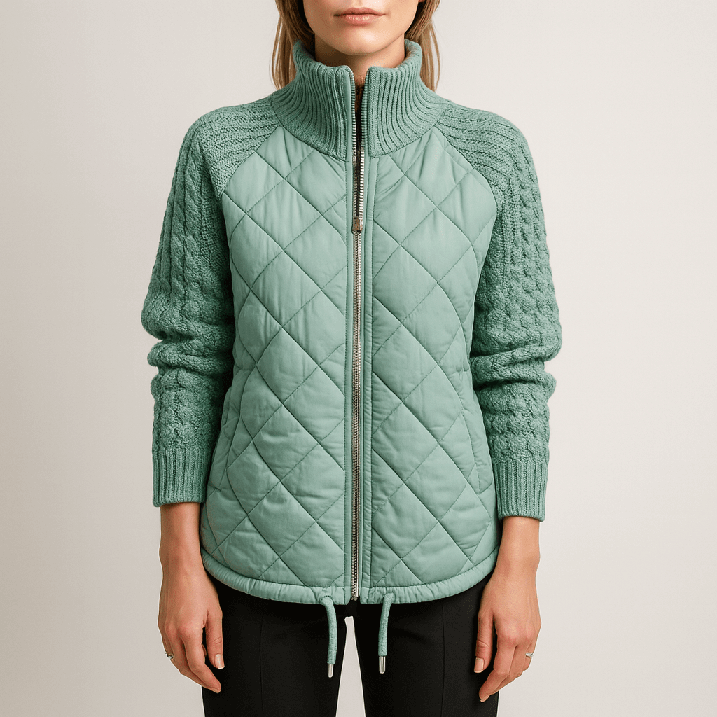 Drune | Damen Gemütliche Gefütterte Jacke Mit Strickärmeln