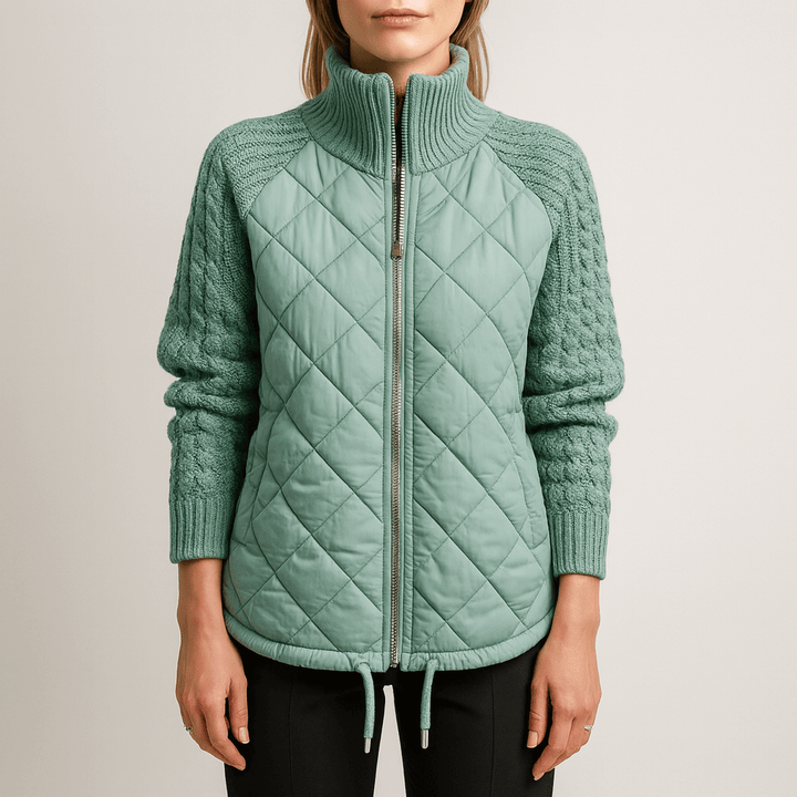 Drune | Damen Gemütliche Gefütterte Jacke Mit Strickärmeln