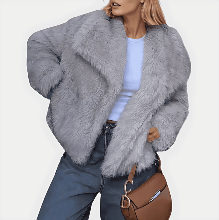 Drune | Frauen Elegante Kunstfelljacke Cozy Stil