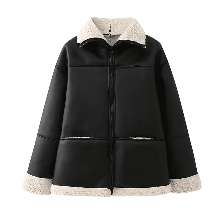 Drune | Damen Kunstlederjacke mit gemütlichem Futter