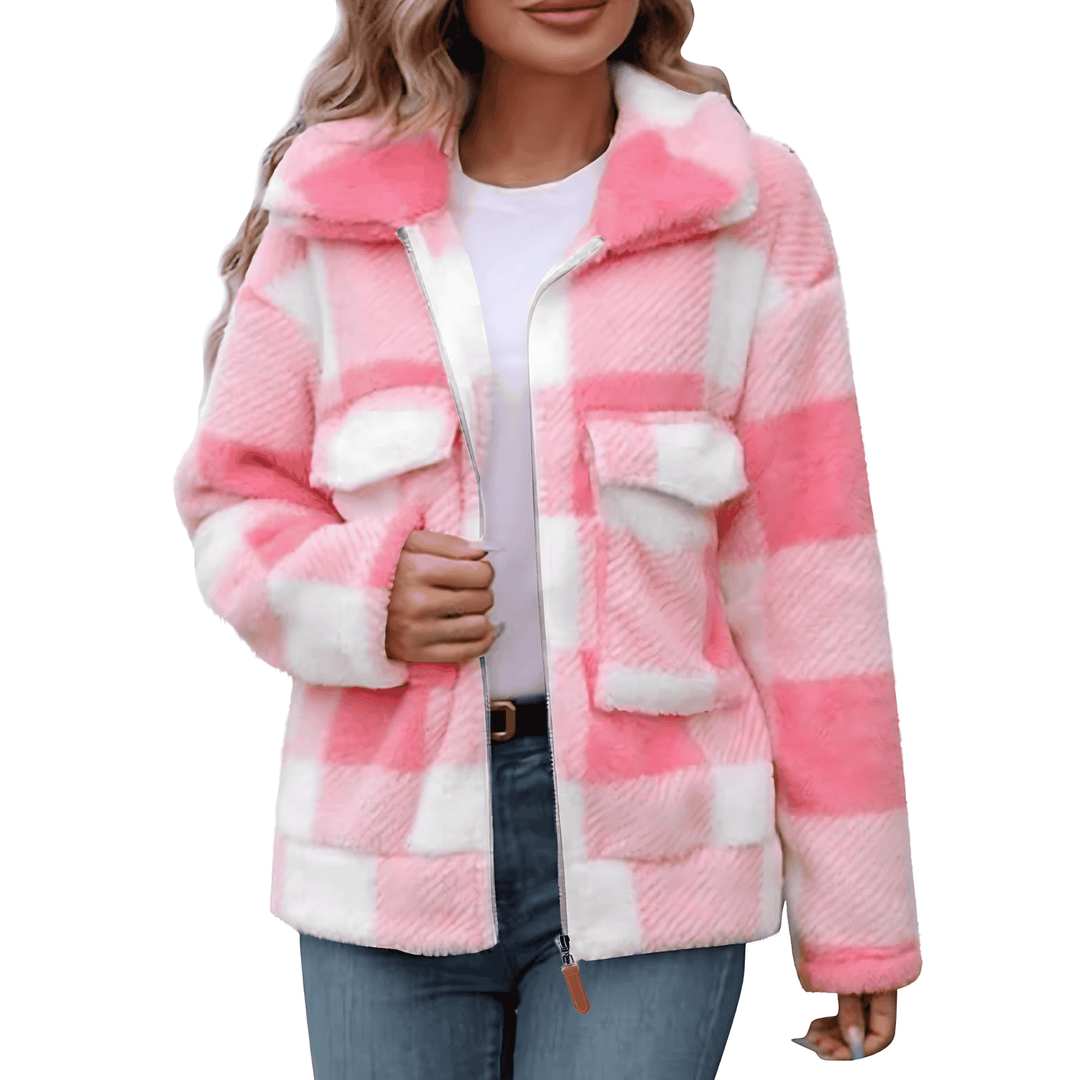 Drune | Damen Fleece Jack Karomuster