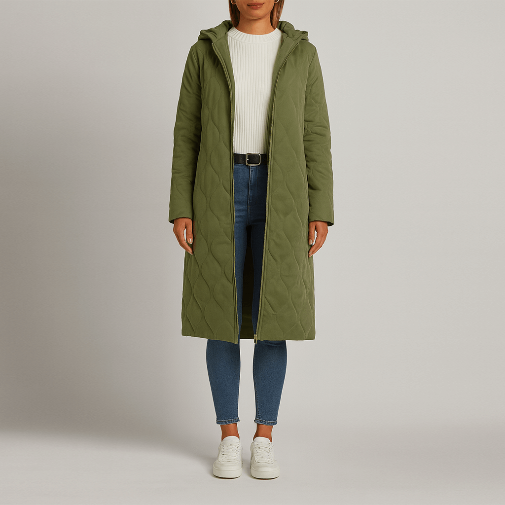 Drune | Frauen Gepolsterte Jacke mit Kapuze Weiche Fütterung Komfort