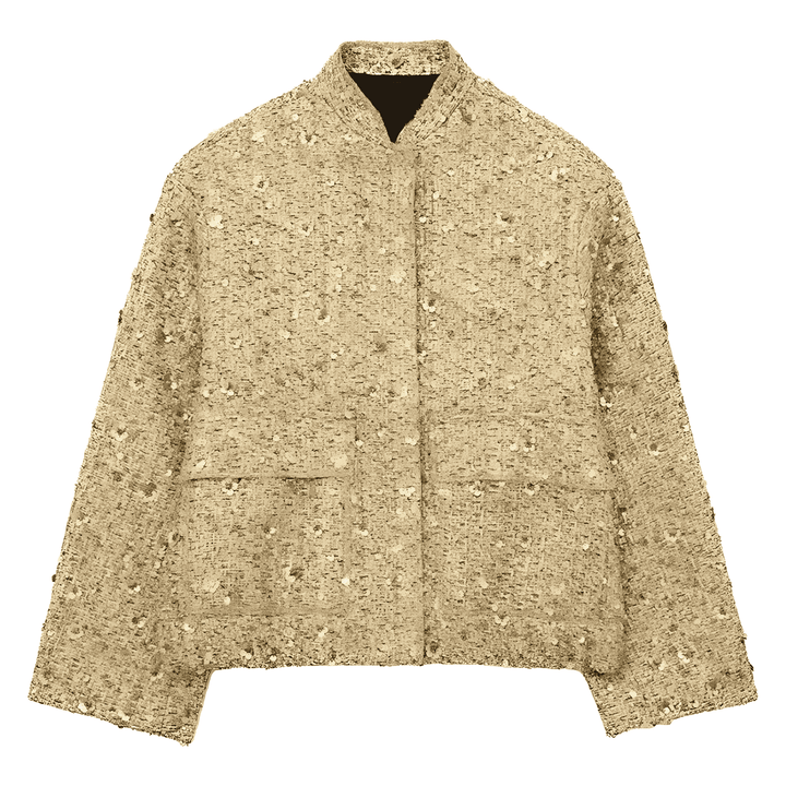 Drune | Damen Leichte Pailletten Kurze Jacke Stilvoll & Nett