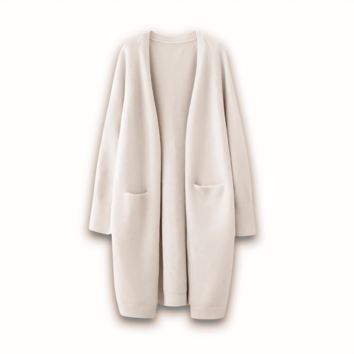 Drune | Damen Lange Cardigan Jacke Gemütlich Strick Stil
