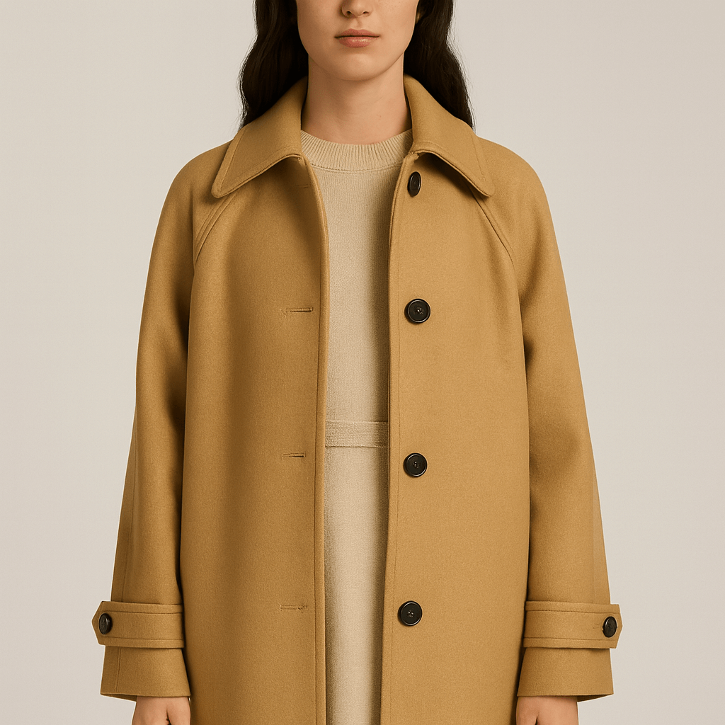Drune | Damen Lange Warme Trenchcoat Klassischer Stil