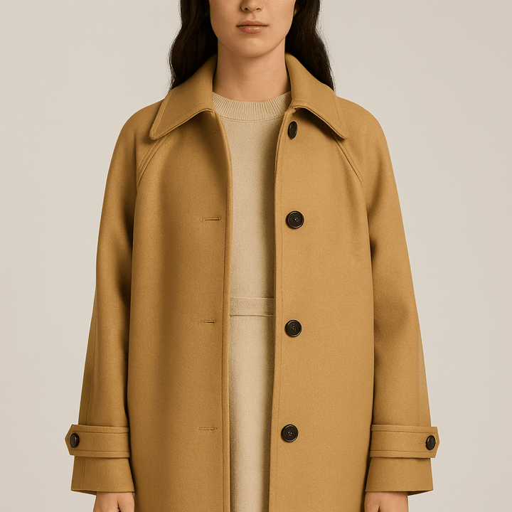 Drune | Damen Lange Warme Trenchcoat Klassischer Stil