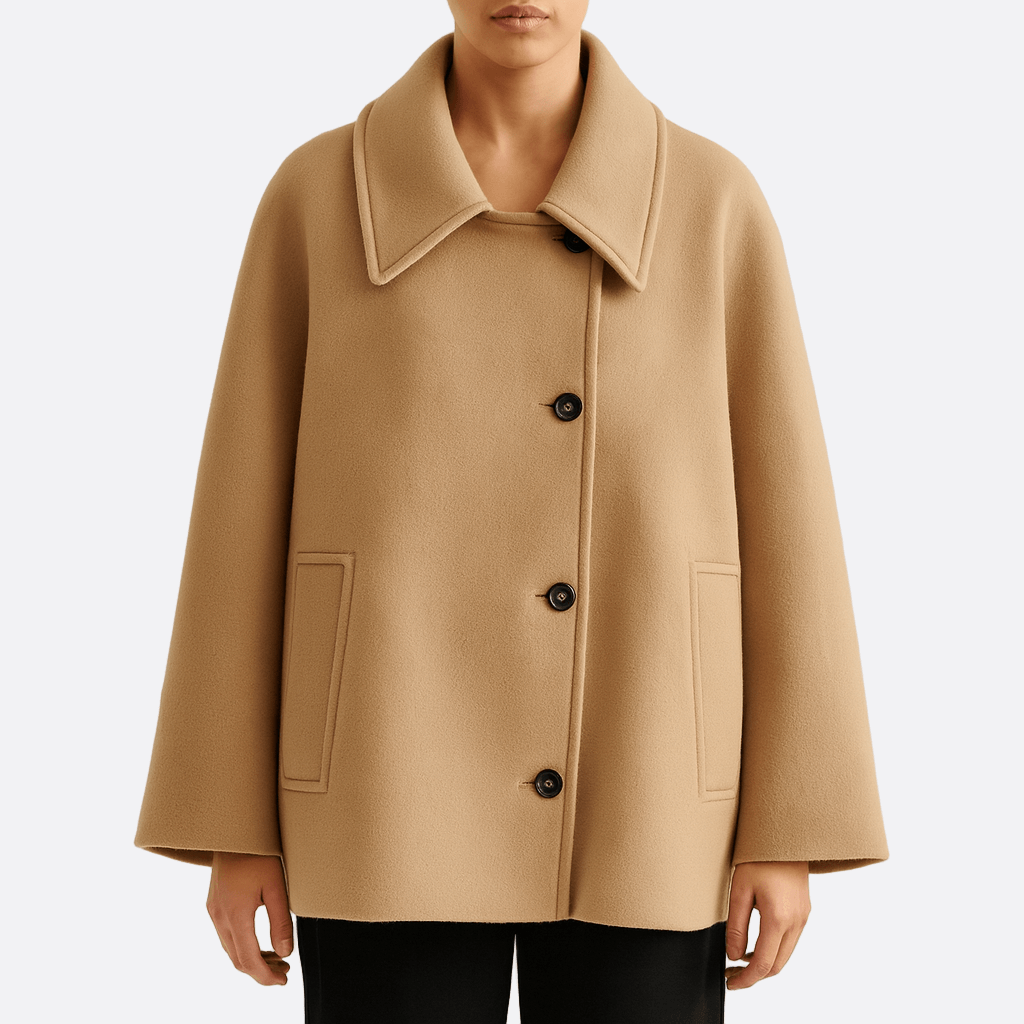 Drune | Damen Oversized Wolljacke Breiter Kragen