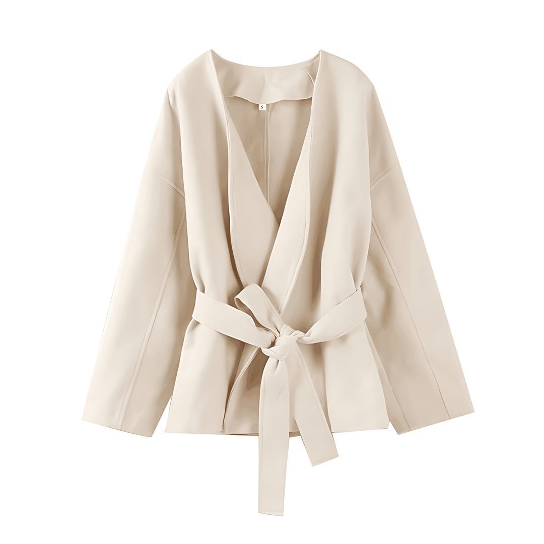 Drune | Damen Oversized Wickeljacke Breite Ärmel Stil