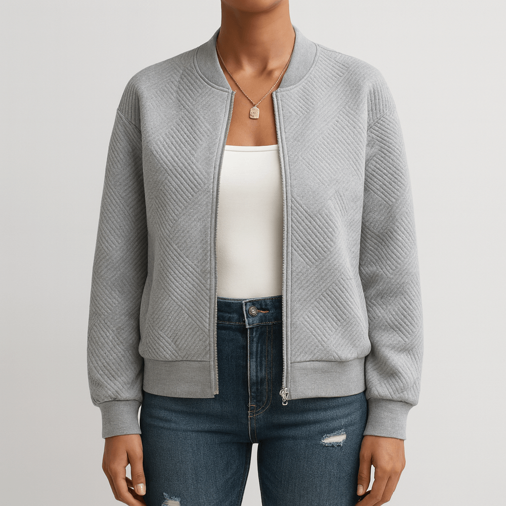 Drune | Damen Strukturiertes Bomberjacke Lässiger Stil