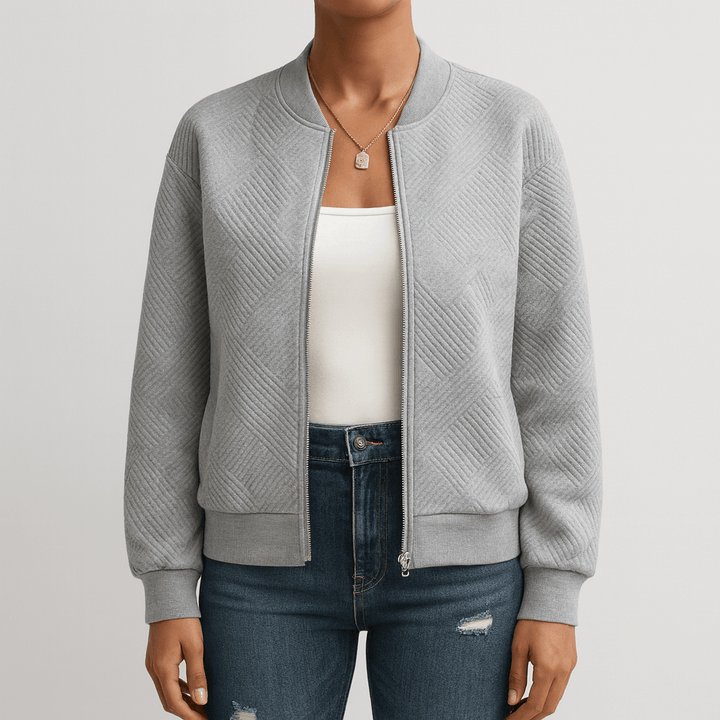 Drune | Damen Strukturiertes Bomberjacke Lässiger Stil