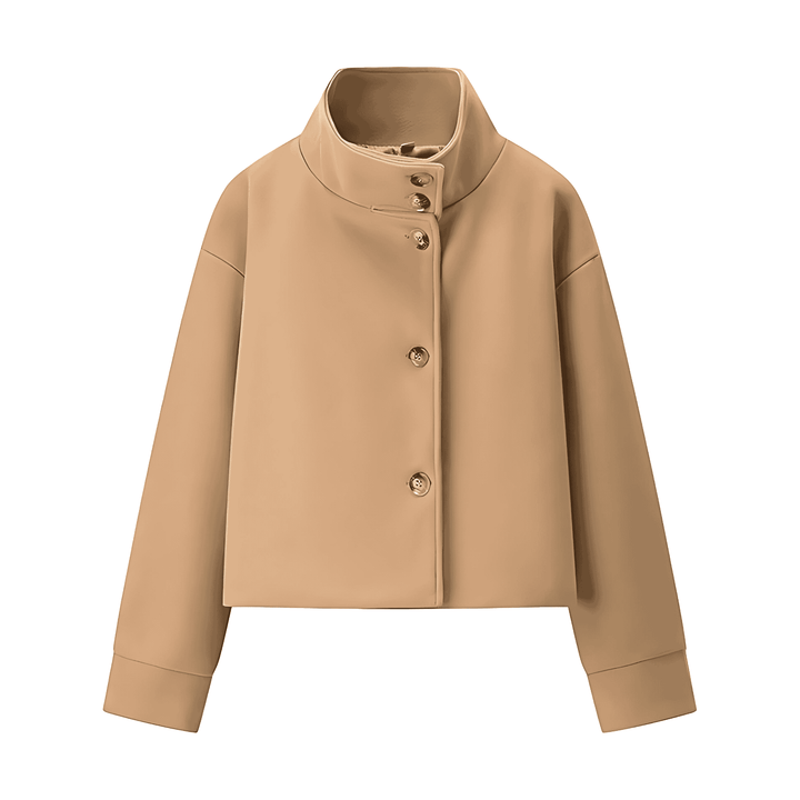 Drune | Damen Stilvolle Gekürzte Jacke Hoher Kragen Design