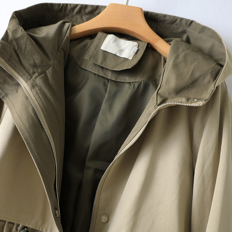 Drune | Langer Trenchcoat für Damen mit verstellbarer Kapuze