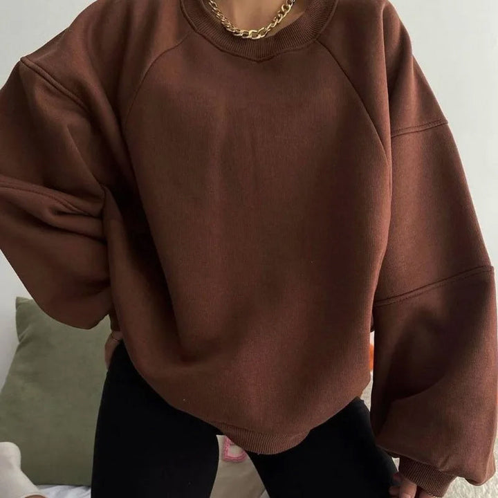 Drune | Übergröße Sweatshirt Weicher Baumwollmix Rundhalsausschnitt Langarm Freizeitkleidung