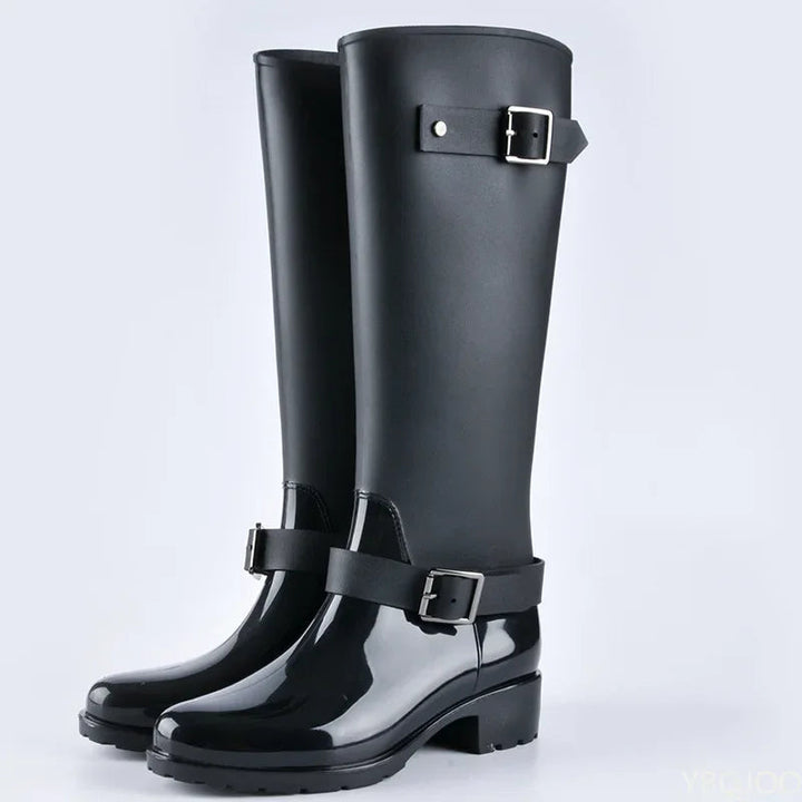Drune | Gummi Stiefel für Damen - Wasserdicht mit Schnallen - Hoher Schaft