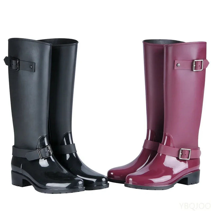 Drune | Gummi Stiefel für Damen - Wasserdicht mit Schnallen - Hoher Schaft