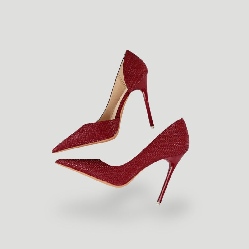 Drune | Stiletto Absätze Spitz Zulaufend Elegantes Gemustertes Design Hohe Schmale Absätze