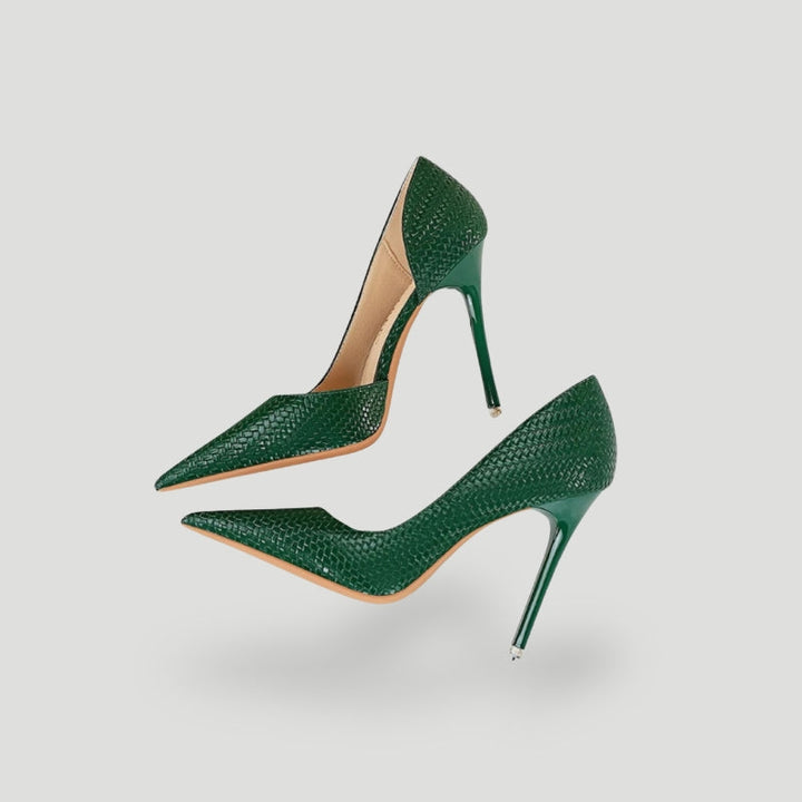 Drune | Stiletto Absätze Spitz Zulaufend Elegantes Gemustertes Design Hohe Schmale Absätze