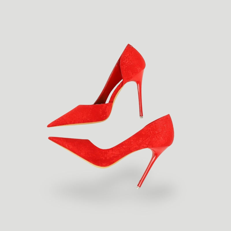 Drune | Stiletto Absätze Spitz Zulaufend Elegantes Gemustertes Design Hohe Schmale Absätze