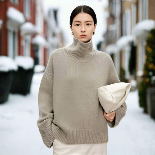Drune | Rollkragenpullover - Gestrickte Wollmischung - Oversized Fit - Weich und Warm