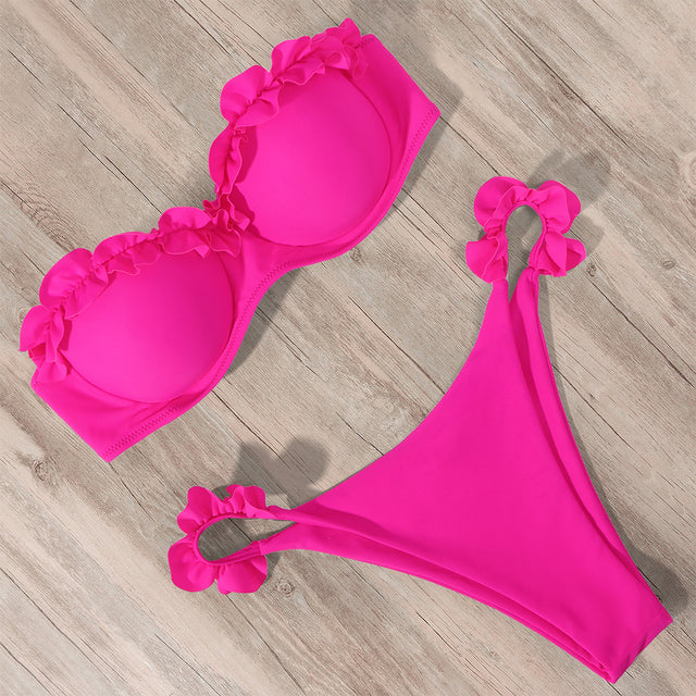 Drune | Push-Up-Bikini-Set mit Rüschen für Damen