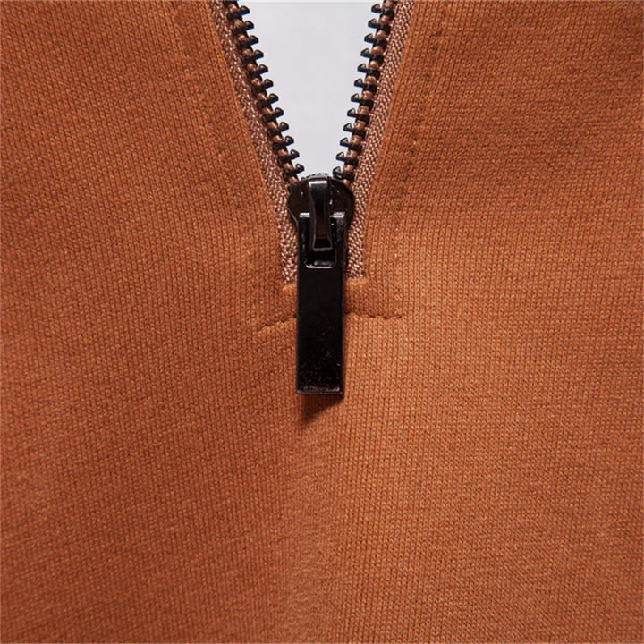 Drune | Langarmiger Pullover mit Reißverschluss Baumwollmischung Trendy und Komfortabel